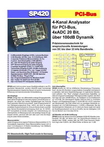 Datenblatt SP420 - stac.de