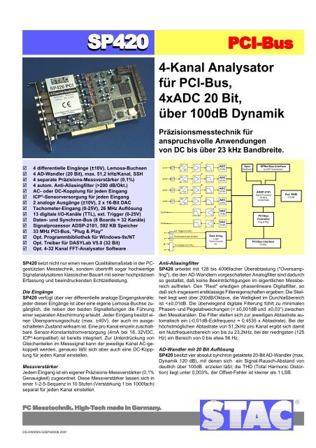 Datenblatt SP420 - stac.de