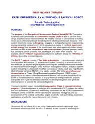 eatr: energetically autonomous tactical robot - Robotic Technology Inc.