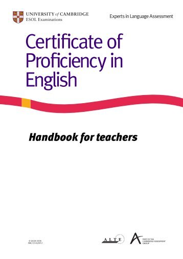 CPE (Certificate of Proficiency in English) Handbook - Cambridge ...