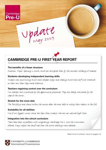 Cambridge Pre-U First Year rePort - Cambridge International ...