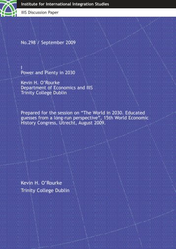 IIIS Discussion Paper No. 298 - Trinity College Dublin