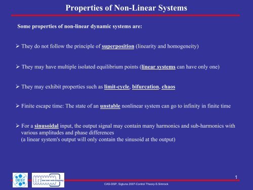 Properties of Non-Linear Systems