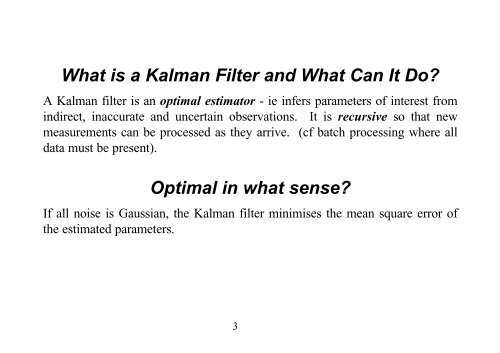 Kalman Filtering Tutorial