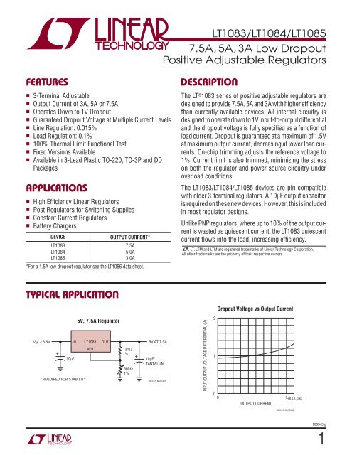 LT1083/LT1084/LT1085 - Linear Technology