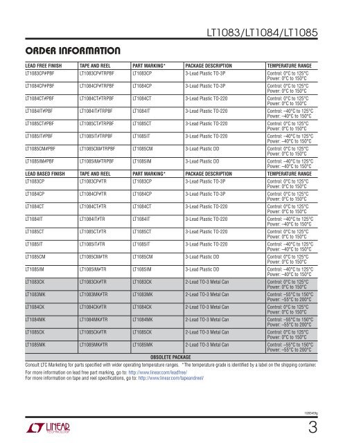 LT1083/LT1084/LT1085 - Linear Technology