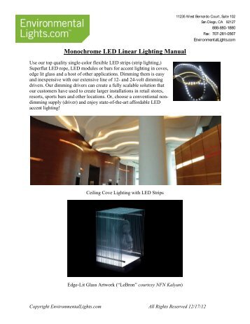 Monochrome LED Linear Lighting Manual - Environmental Lights