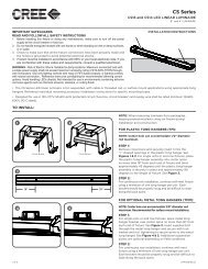 Cree CS Series LED Linear Luminaire Installation Instructions