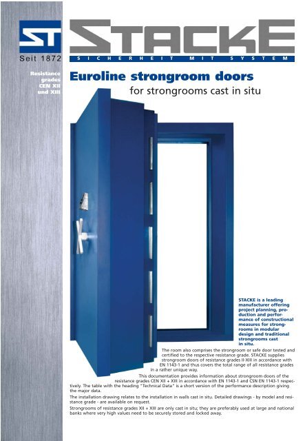 Euroline strongroom doors Resistance - Stacke