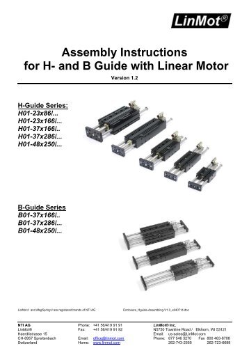 Assembly Instructions for H- and B Guide with Linear Motor - LinMot