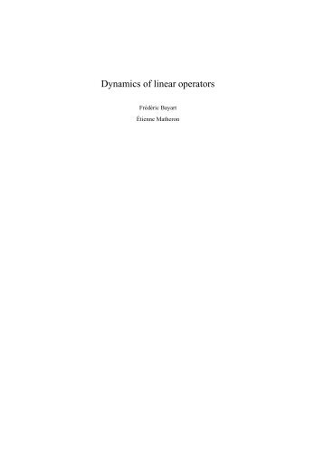 Dynamics of linear operators - Etienne Matheron