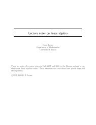 Lecture notes on linear algebra - Department of Mathematics ...