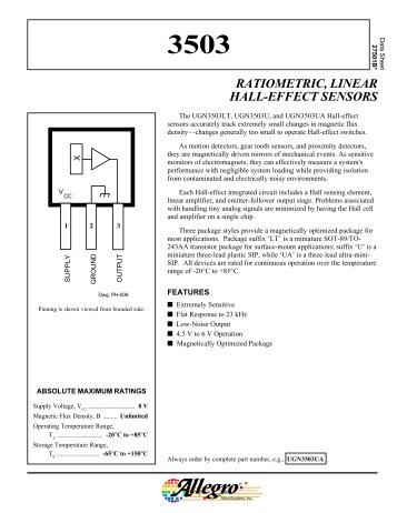 3503 ratiometric, linear hall-effect sensors - Ozitronics