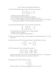 Test 1 Practice Questions (First set) (1) Consider the following linear ...