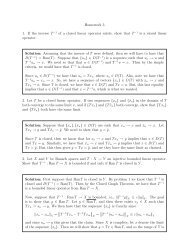 Homework 3 1. If the inverse T−1 of a closed linear operator exists ...