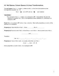 4.2 Null Spaces, Column Spaces, & Linear Transformations