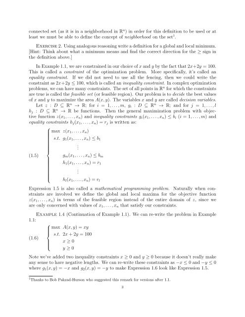 Linear Programming Lecture Notes - Penn State Personal Web Server