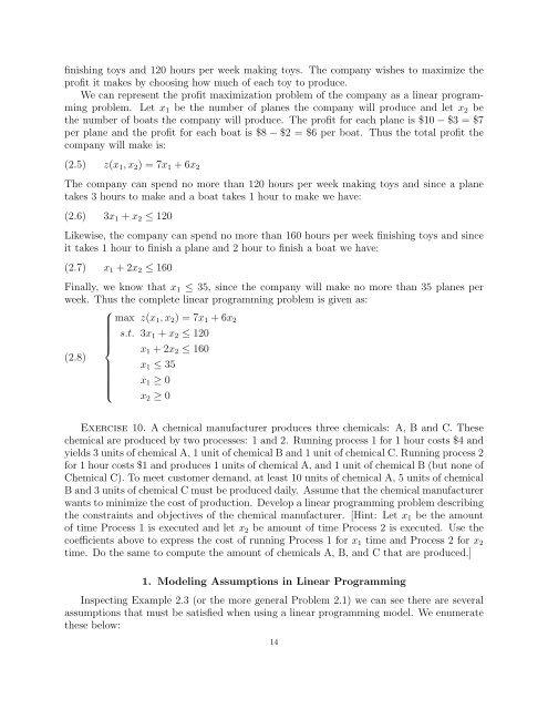 Linear Programming Lecture Notes - Penn State Personal Web Server