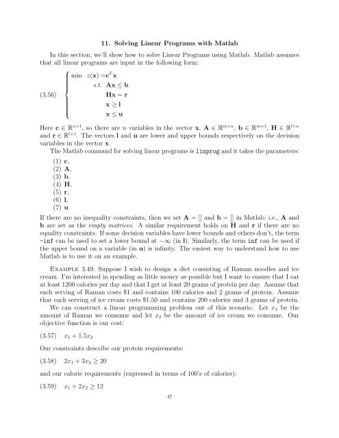 Linear Programming Lecture Notes - Penn State Personal Web Server