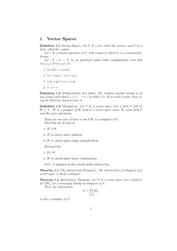 1 Vector Spaces - Penn Math