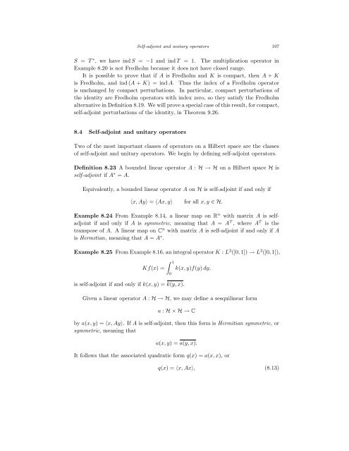 Bounded Linear Operators on a Hilbert Space