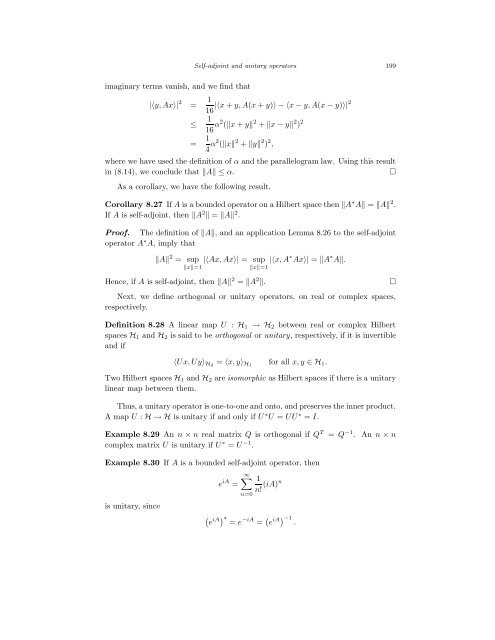 Bounded Linear Operators on a Hilbert Space