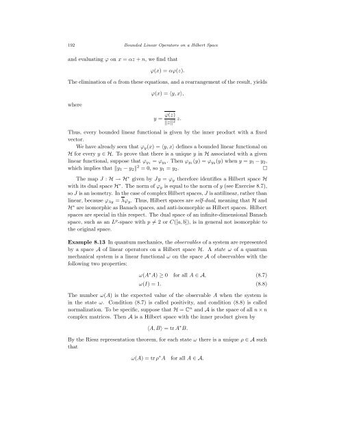 Bounded Linear Operators on a Hilbert Space