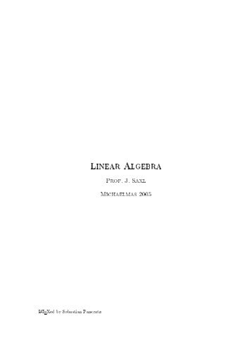 Linear Algebra - Sebastian Pancratz