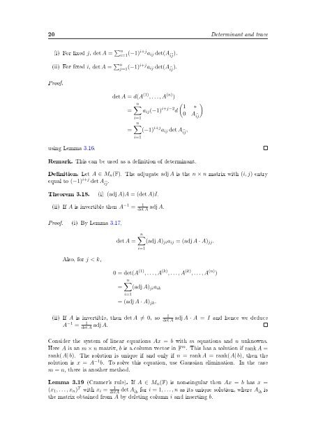Linear Algebra - Sebastian Pancratz