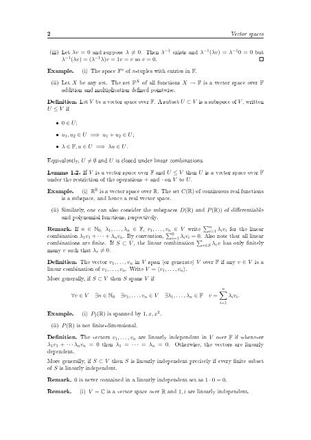 Linear Algebra - Sebastian Pancratz