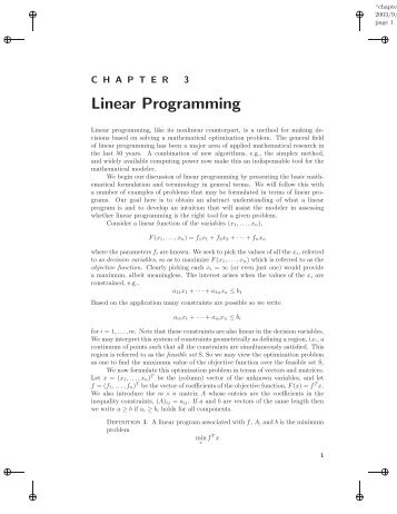 Chapter Three (Linear Programming) - Whitman People