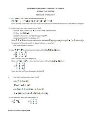 1. Let be a linear transformation defined by Find a basis for each of ...