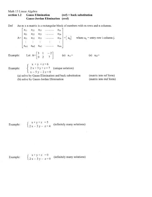 l\/lath 13 Linear Algebra section 1.2 Gauss ... - Homepage Smc