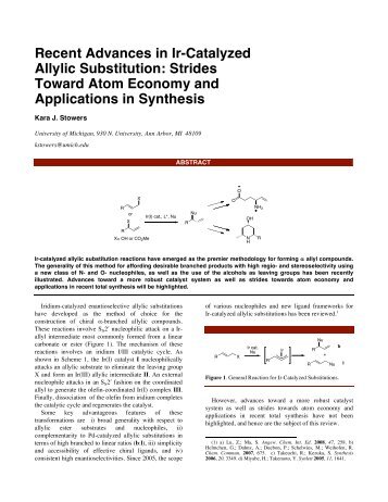 Recent Advances in Ir-Catalyzed Allylic Substitution: Strides Toward ...