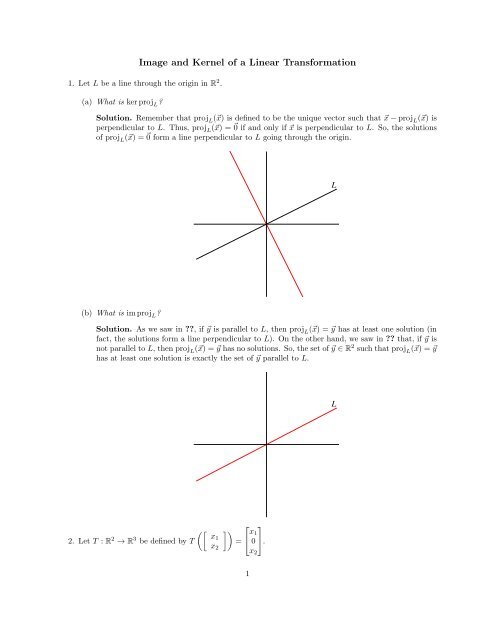 Image and Kernel of a Linear Transformation - iSites