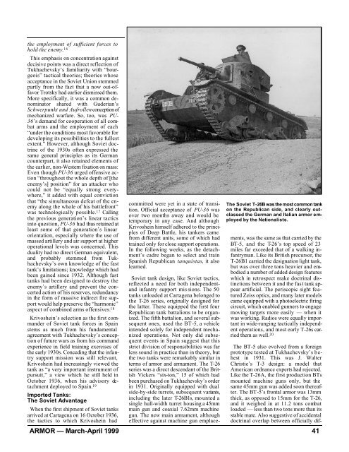 The Theory and Practice Of Armored Warfare in Spain