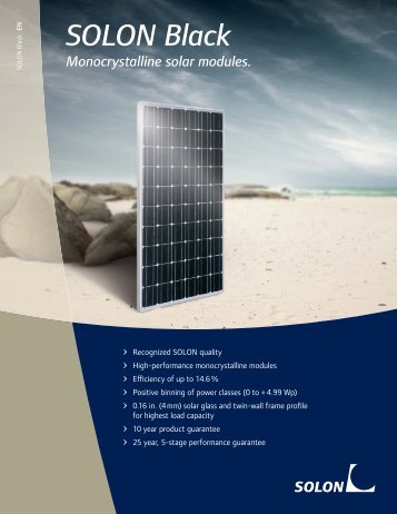 SOLON Black Monocrystalline solar modules.