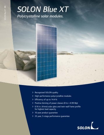SOLON Blue XT Polycrystalline solar modules.