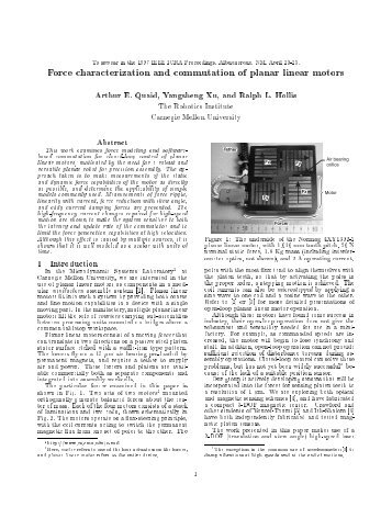 Force characterization and commutation of planar linear motors