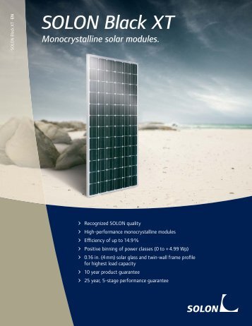 SOLON Black XT Monocrystalline solar modules.