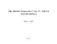 The Matrix Representation of a Linear Transformation