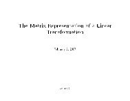 The Matrix Representation of a Linear Transformation