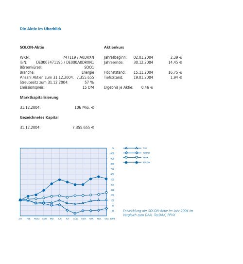 Geschäftsbericht 2004 - Solon