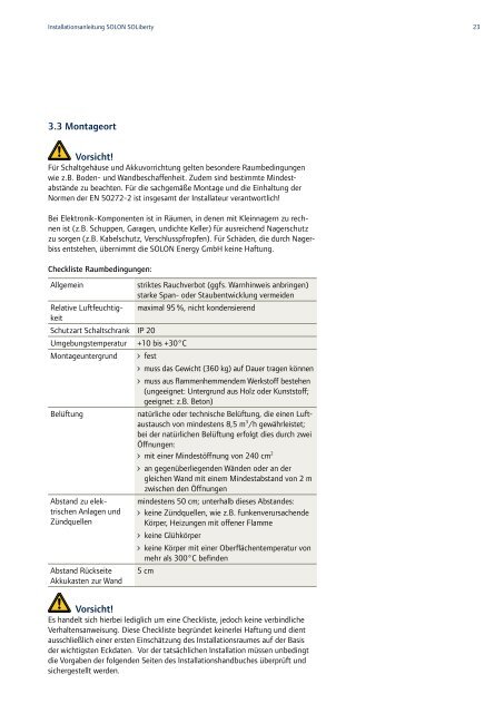 Installationsanleitung SOLON SOLiberty