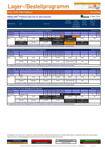 15.02. CAPE COD Profilholz - Stadelbauer Holzhandels GmbH
