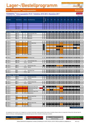 00.01. THERMOPAL ® Dekorspanplatten - Stadelbauer ...