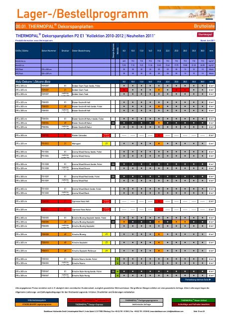 00.01. THERMOPAL ® Dekorspanplatten - Stadelbauer ...