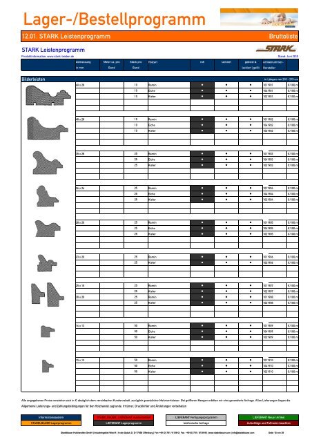 12.01. STARK Leistenprogramm - Stadelbauer Holzhandels GmbH