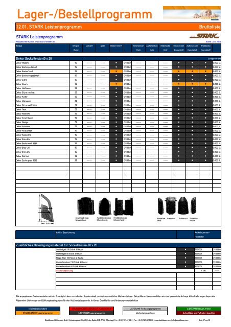 12.01. STARK Leistenprogramm - Stadelbauer Holzhandels GmbH
