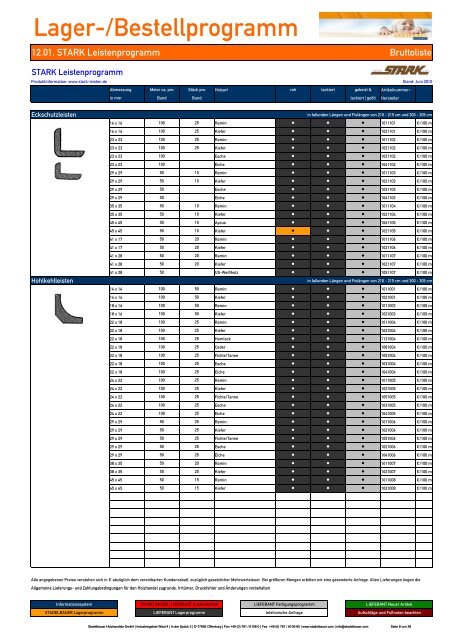 12.01. STARK Leistenprogramm - Stadelbauer Holzhandels GmbH